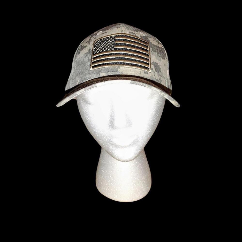 American Flag Trucker Hat Snapback Geometric Camouflage Design NWOT (MSRP $52)